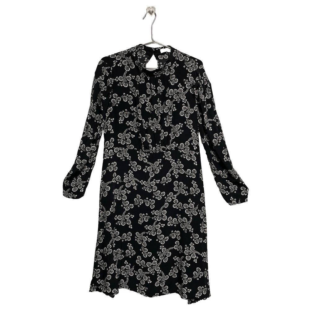 Loft Black & White Long Sleeve Tie Back And Peep Hole Dress - Size 18 - NWT